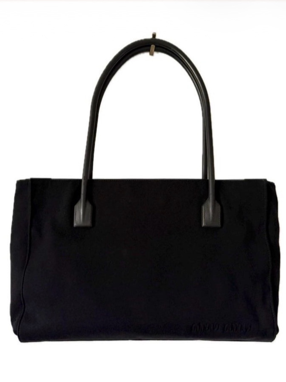 Miu Miu Black Structured Tote Bag